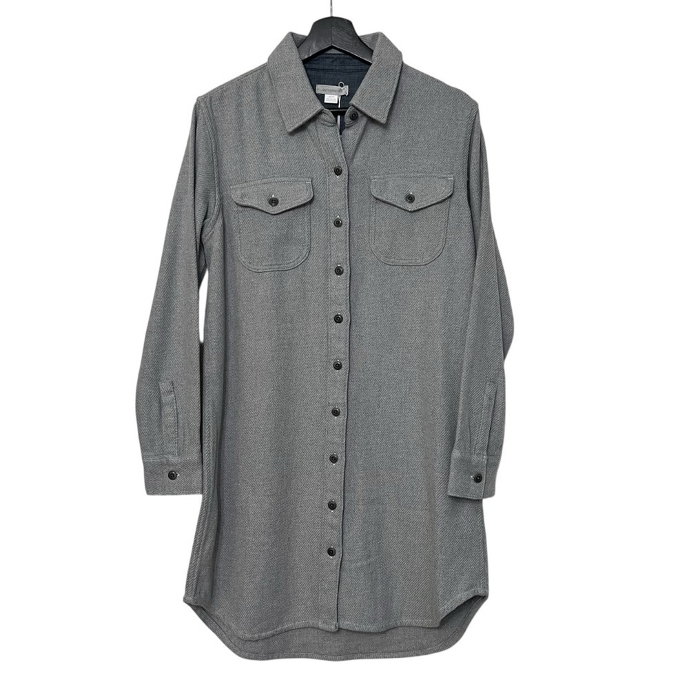 Outerknown Women’s S.E.A. Organic Cotton Shirt Dress Heather Grey XS NWT Casual